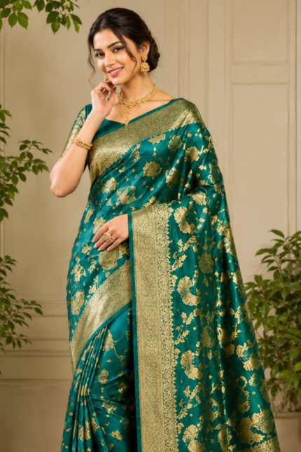 White Silk Linen with Small Gold Border Saree (Copy)