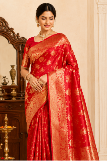 White Silk Linen with Small Gold Border Saree (Copy)