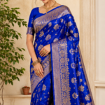 White Silk Linen with Small Gold Border Saree (Copy)