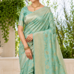 White Silk Linen with Small Gold Border Saree (Copy)